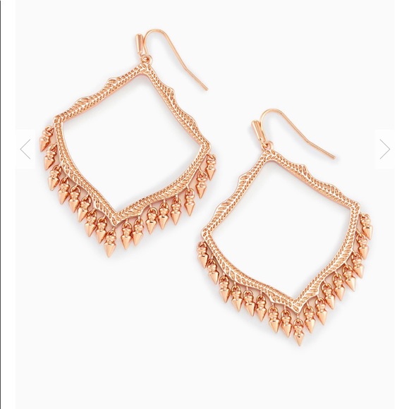 Kendra Scott Lacy Earrings in Rose Gold NWOT - Picture 3 of 4